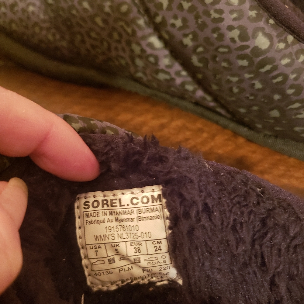 Sorel Bodega Run Leopard Print Slippers Size 6 - Picture 6 of 7